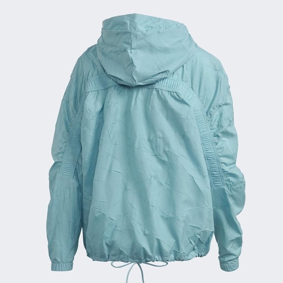 ADIDAS W.N.D. TURQUOISE BLUE WINDBREAKER WITH HOOD ZIPPER POCKETS SIZE MEDIUM - Picture 6 of 6